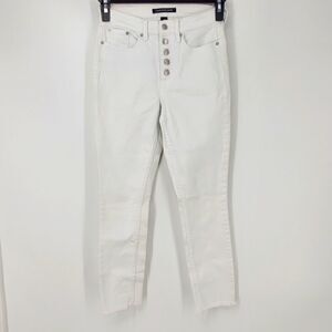 Calvin Klein White High Rise Button Fly Cropped Skinny Jean Size 26